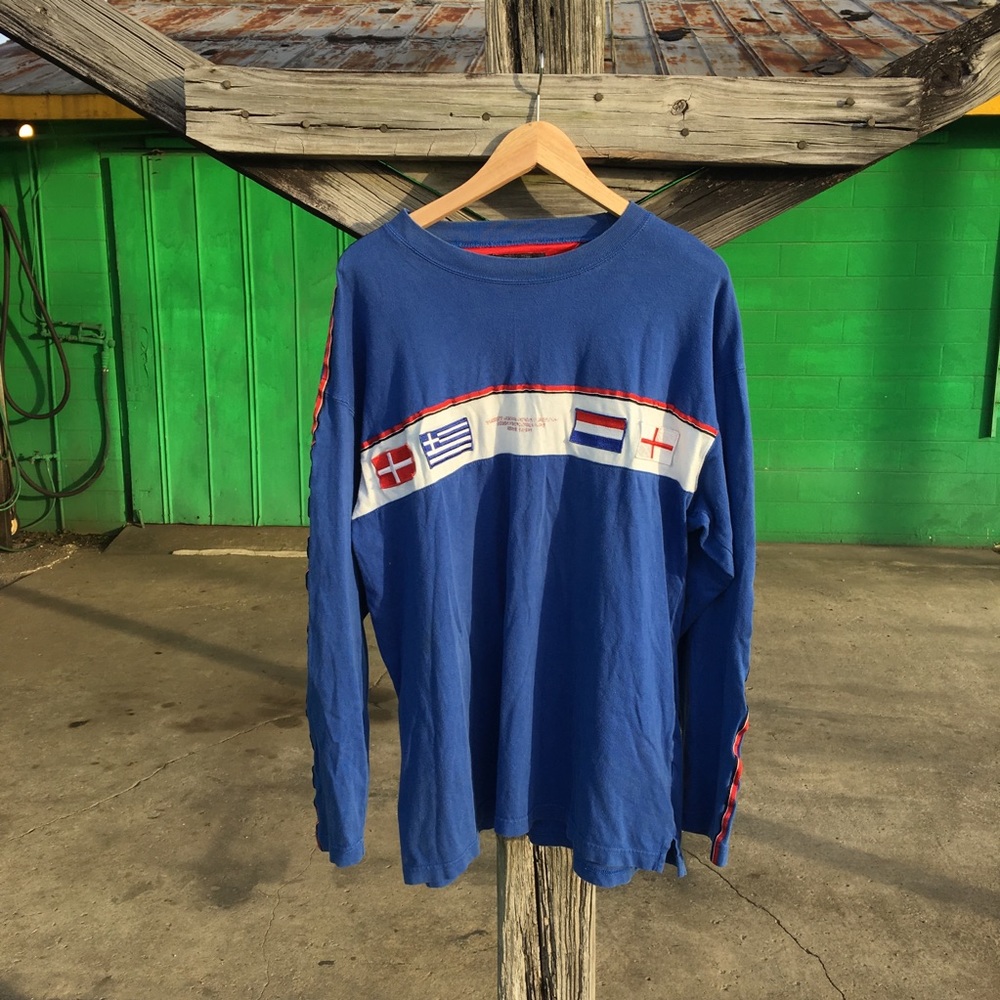 Vintage Tommy Jeans Hilfiger Blue Shirt Large